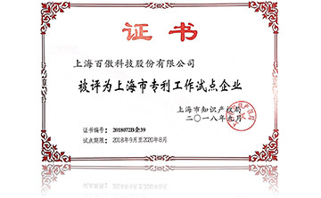 上(shang)海市專利工作試(shi)點企業